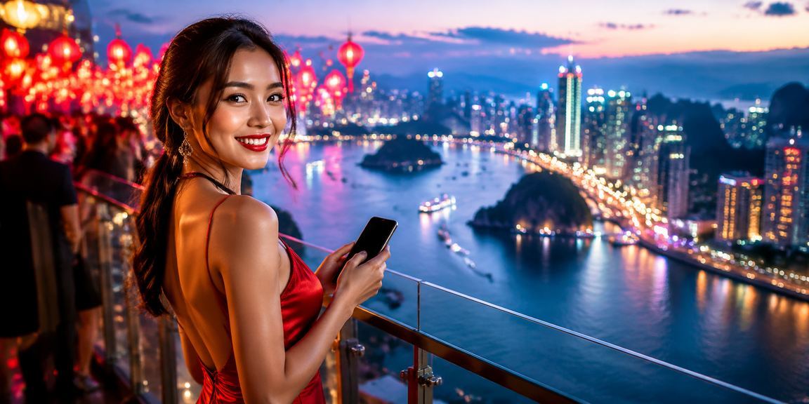 Người dùng theo dõi kèo bóng đá trực tuyến tại bãi biển Hạ Long buổi chiều