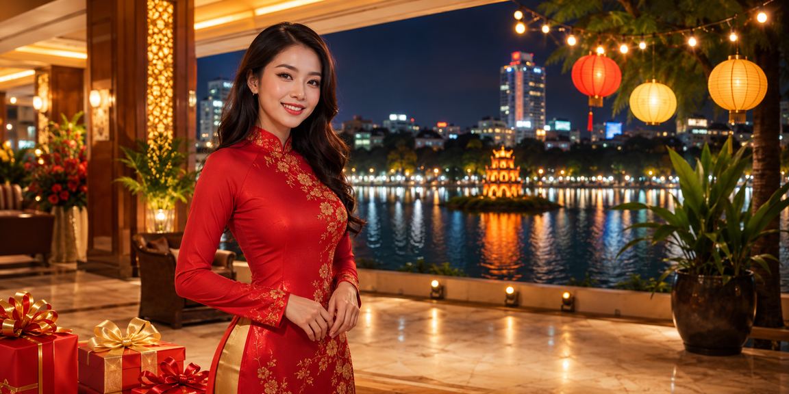 Người phụ nữ mặc áo dài Hà Nội trải nghiệm cá cược trực tuyến trên điện thoại